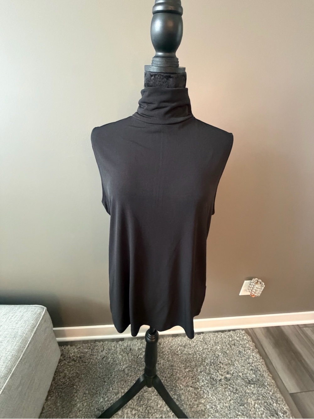 Laura Ashley Black Sleeveless Turtleneck Tank

#125